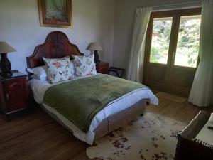 里弗斯代尔Lalani B&B/Self catering Cottages的一间卧室设有一张大床和一个窗户。