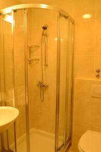 博希尼Vila Park B&B - Adults Only的浴室里设有玻璃门淋浴