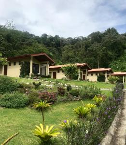 福尔图纳Arenal Roca Suites的前面有花园的房子