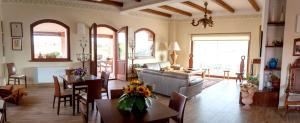 科莱费罗8 bedrooms villa with private pool enclosed garden and wifi at Segni的客厅配有沙发和桌椅