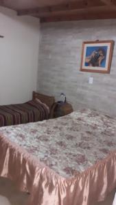 特雷斯阿罗约斯Tres Arroyos的一间卧室配有一张大床和一张桌子