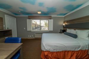 洛杉矶好莱坞棕榈旅馆&套房酒店的酒店客房设有床和窗户。