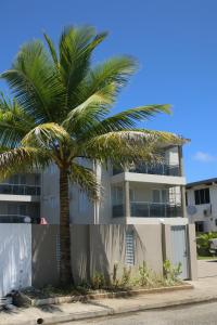 苏瓦FIJI HOME Apartment Hotel的一座建筑前的棕榈树