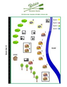 BenzoniaBetsie Riverside Resort的蓝色带带的房子图