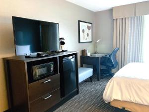 圣保罗Holiday Inn St. Paul Downtown, an IHG Hotel的酒店客房,配有床铺和梳妆台上的电视