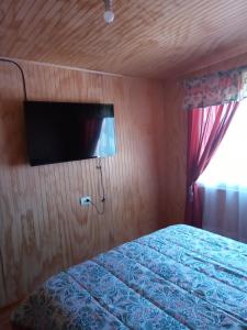 比亚里卡Flor/Victoria的一间卧室配有一张床和一台平面电视