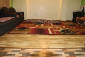 加德满都Manaslu Homestay的带沙发和地毯的客厅