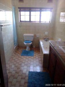 希伯丁Unit 6 Villa Marina的浴室配有卫生间、浴缸和水槽。