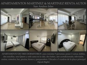 圣安德烈斯Apartamentos Martinez的一幅房间四幅图片的拼图