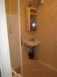 卡纳芬Upper Lake Chalet Dog and Pet Friendly的一间带水槽和镜子的浴室
