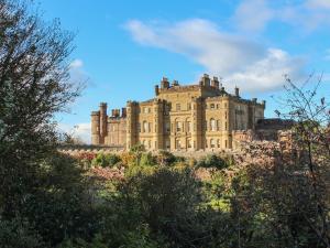 MayboleRoyal Artillery Cottage - Culzean Castle的一座树冠茂密的山顶上的城堡