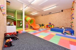 圣加伦基希Salzgeber Appartements的儿童游戏室,配有玩具和滑梯