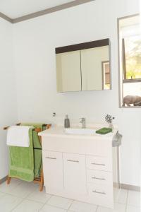 WaipapaGuinea's Rest的白色的浴室设有水槽和镜子