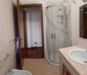 内格拉尔Dalla Giò的带淋浴和盥洗盆的浴室
