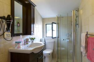 拉马特甘Judith's Place - Stylish Apartments的浴室配有卫生间、盥洗盆和淋浴。