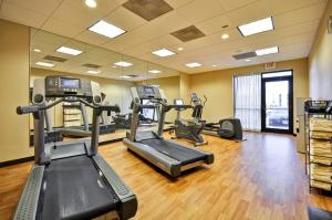 布卢明顿明尼阿波利斯机场南凯悦酒店的大楼内带跑步机和有氧器材的健身房