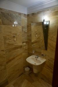 帕蒂赞斯克Penzion Vegas的一间带水槽和镜子的浴室