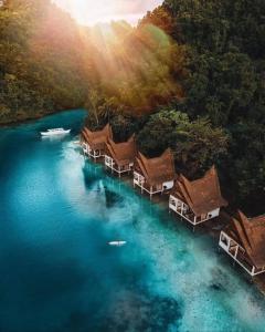 索科鲁塔拉岛度假村俱乐部酒店的水上度假村的空中景观