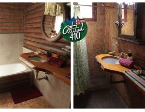凡塔纳镇Altitud 410的浴室设有2个水槽和镜子