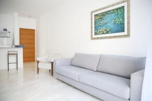 迪亚曼蒂纳Apartamento Premium的客厅配有沙发和墙上的绘画