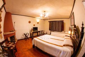 帕纳哈切尔帕纳哈切尔波萨达唐罗德里戈酒店的一间卧室配有两张床和电视。