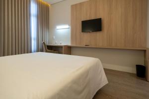 锡诺普VIE HOTEL的配有一张床和一台平面电视的酒店客房