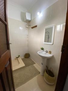 肯杜瓦Pumzika Kendwa Villa的一间带水槽和卫生间的小浴室
