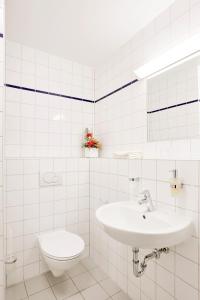 柏林波林公寓的白色的浴室设有水槽和卫生间。