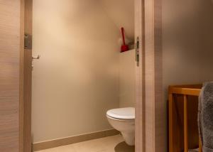 奥德纳尔德"Ter Ename n°2"的一间带卫生间和红色蜡烛的浴室