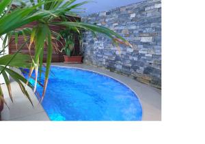 阿比让Ecologe的棕榈树后院的游泳池