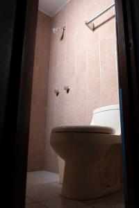 瓦哈卡市HOTEL NIUT-JA的一间带卫生间和淋浴的浴室