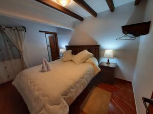 莱瓦镇Apartahotel saquenzipá的一间卧室,卧室内配有一张大床