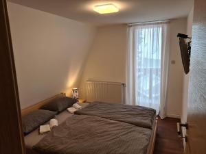 弗拉西克KUĆA NENO的一间卧室设有一张大床和一个窗户。