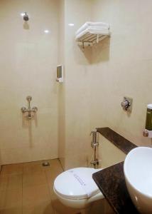 门格洛尔Hotel Laxmi Cityside的一间带卫生间和水槽的浴室