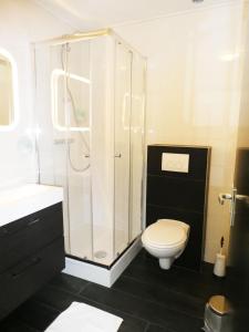 多克姆波斯特霍恩餐厅酒店的带淋浴和卫生间的浴室