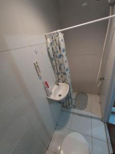 RawabambuBintang Property Aeropolis的一间带水槽和卫生间的浴室