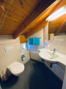 安德马特私人客房住宿加早餐旅馆的一间带卫生间和水槽的浴室