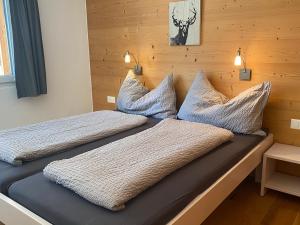 贝特默阿尔卑Bim See的配有两张床铺的客房配有两张枕头