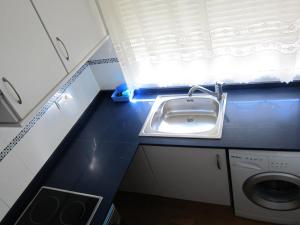 瓦伦西亚瓦伦西亚公寓的厨房配有水槽和洗衣机