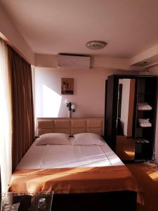 塔古玖Asia Hotel的一间卧室设有一张大床和窗户