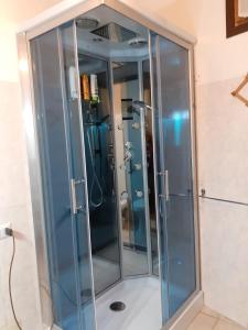 维拉普特祖Green House的浴室设有玻璃门淋浴