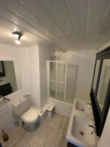 马西Chambre calme (Mercure) - proche Paris et TGV的白色的浴室设有卫生间和水槽。