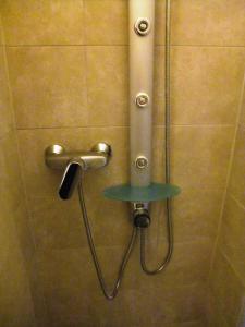 孙登Ferienappartment Allendorf的淋浴间设有淋浴头和软管