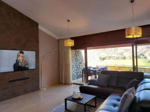莫甘Villa Tauro Topaz的带沙发和平面电视的客厅