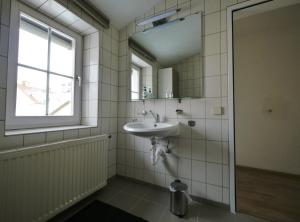 格拉茨Ferienzimmer 2021的一间带水槽和镜子的浴室