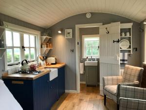 卡文Sheelin Shepherds Hut的厨房配有水槽和台面