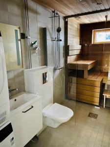 列维Levin Kunkku B6的浴室配有卫生间、淋浴和盥洗盆。