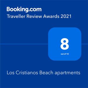 洛斯克里斯蒂亚诺斯Los Cristianos Beach apartments的手机的屏幕截图,上面有号码