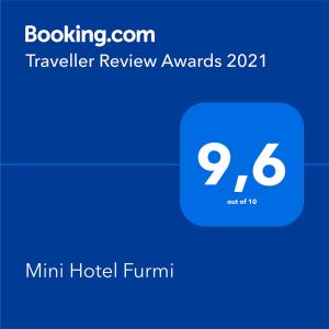 斯基希德尼萨Mini Hotel Furmi的带有电话号码的手机的截图