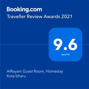 哥打巴鲁AlRayani Guest Room, Homestay Kota bharu的手机的截图,数字百分比